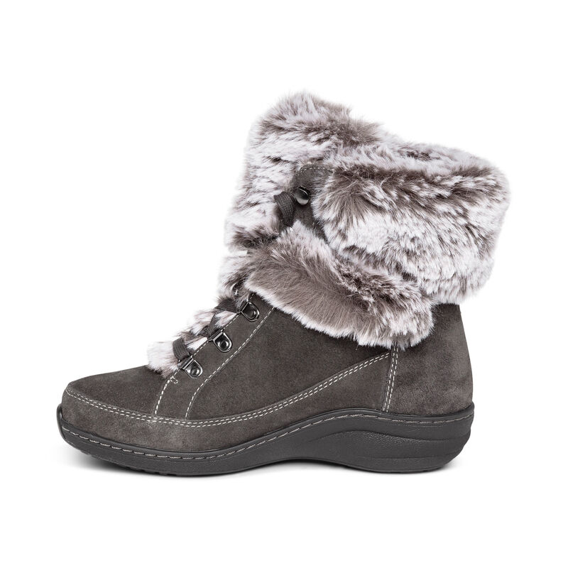 Stivali Invernali Aetrex Fiona Arch Support Impermeabili Invernali Donna Grigie | PWX6258LF