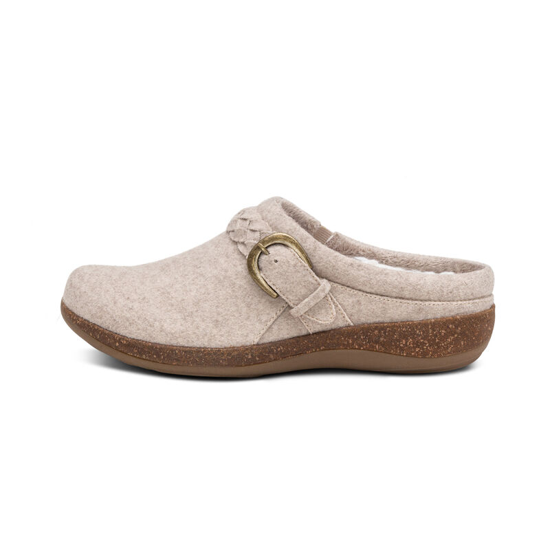 Zoccoli Aetrex Libby Comfort Donna Bianche Beige | FAN4012UX