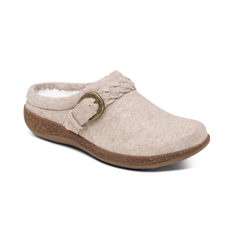 Zoccoli Aetrex Libby Comfort Donna Bianche Beige | FAN4012UX